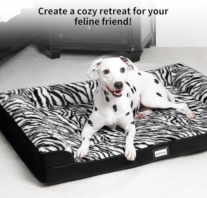 BALANCE Orthopedic Dog Bed, Egg Crate Foam Dog Couch for Pet Sleeping, Pet Sofa with Removable Washable Cover & Nonskid Bottom, Comfy Dog Bed for Medium Size Dog, Black