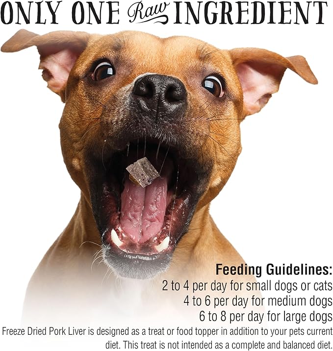 Northwest Naturals Raw Rewards Freeze-Dried Pork Liver Treats for Dogs and Cats - Bite-Sized Pieces - Healthy, 1 Ingredient, Human Grade Pet Food, All Natural - 10 Oz