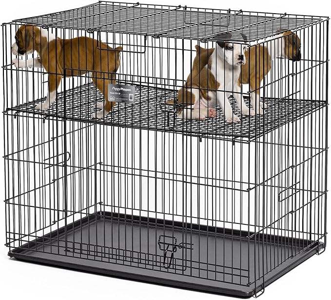 MidWest Homes for Pets Homes Puppy Playpen Crate - 224-05 Grid & Pan Included