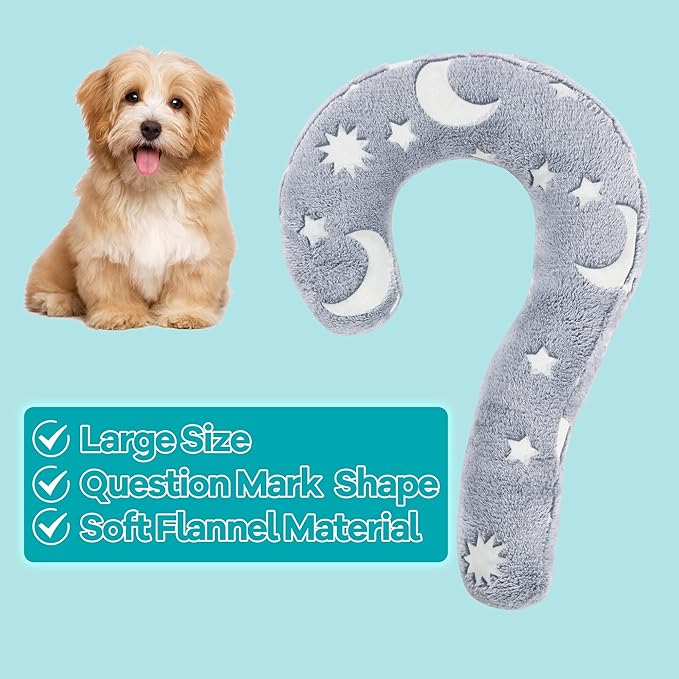 MABOZOO Question Mark Dog Pillow, Pet Pillow Glow in The Dark for Dogs and Cats, Question Shaped Dog Neck Pillow Calming Pillow Pet Calming Toy for Joint Relief Sleeping Improve