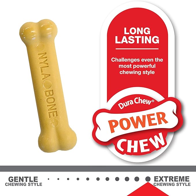Nylabone Teething Puppy Chew Starter Kit, Two Puppy Chew Toys, Puppy Supplies, Peanut Butter & Chicken Flavor, X-Small/Petite (2 Count)