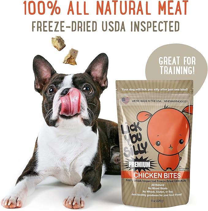 Grain-Free, All-Natural Freeze-Dried Chicken Liver Dog Treats - Made in The USA with Vital Essential Ingredients for Dogs, Including Puppy Training - 8 Ounce Treat Pouch