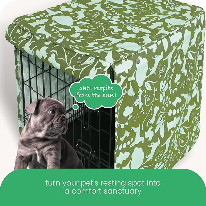 Amarillo by Morning 36-inch Dog Crate Cover, Molly Mutt Large Kennel Cover Measures 36" x 24’" x 27",, Two Panel Doors Roll Up, Made from Machine-Washable 100% Cotton Durable, Breathable & Pre-shrunk