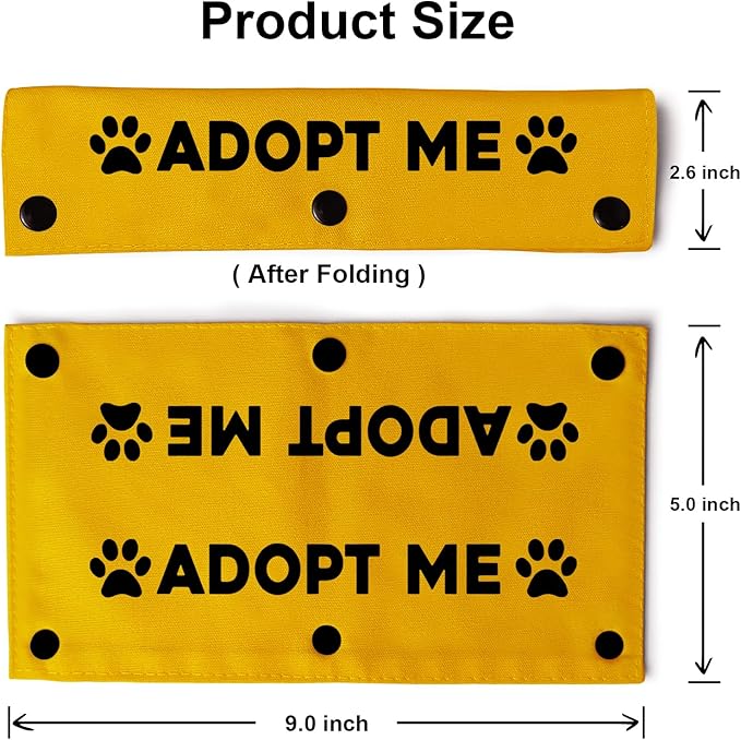 YROVWENQ Adopt Me Funny Dog Leash Sleeve Yellow Dog Leash Wrap Alert Hanging ID Patch Tag Pet Birthday Gift(Adopt Me-Sleeve)