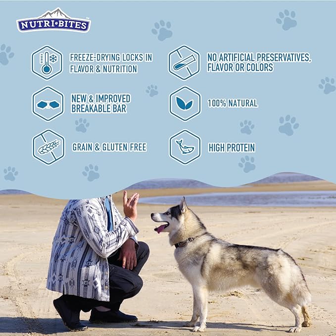 Nutri Bites Freeze Dried Whitefish Dog & Cat Treats, 9 oz | Healthy Pet Training Treats or Food Topper | All Natural, High Protein | Great for Puppy, Small, Medium, or Large Breeds