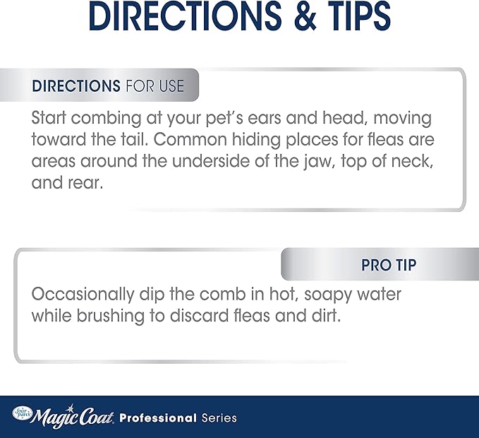 Magic Coat Professional Series Grooming Contoured Grip Palm Flea Comb for Dogs, 1 Count