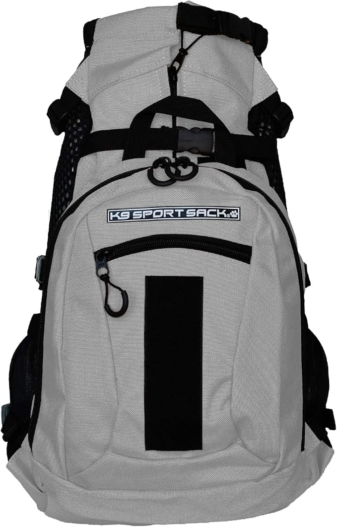 K9 Sport Sack | Adjustable Dog Carrier Backpack (Large, Plus 2 - Light Grey)
