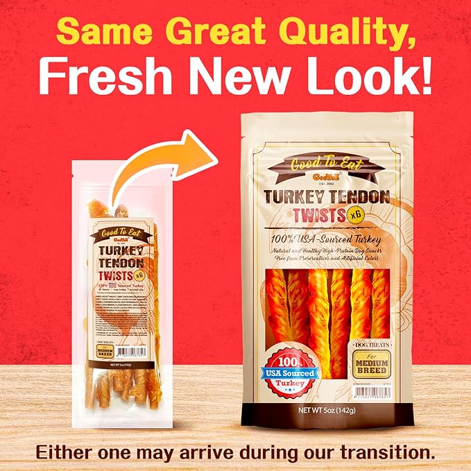 Gootoe Turkey Tendon Wrapped Chicken Stick – 100% USA-Sourced, Natural Snack, Premium Training Chews, Hypoallergenic, Rawhide-Free, Reseal Value Bags, Size for Small Dogs, Twists (Medium) 6 Unit/Pack