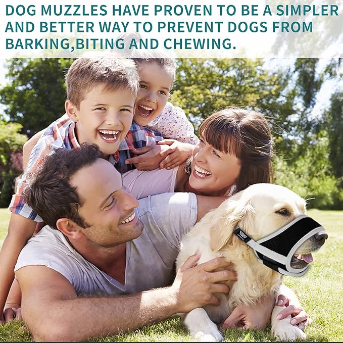 Dog Muzzle for Medium Dogs, Dog Muzzle for Large Dogs Biting, Soft Nylon Muzzle Anti Biting Barking Chewing,Air Mesh Breathable Drinkable Adjustable Pet Muzzle for Medium Large Dogs XL Gray