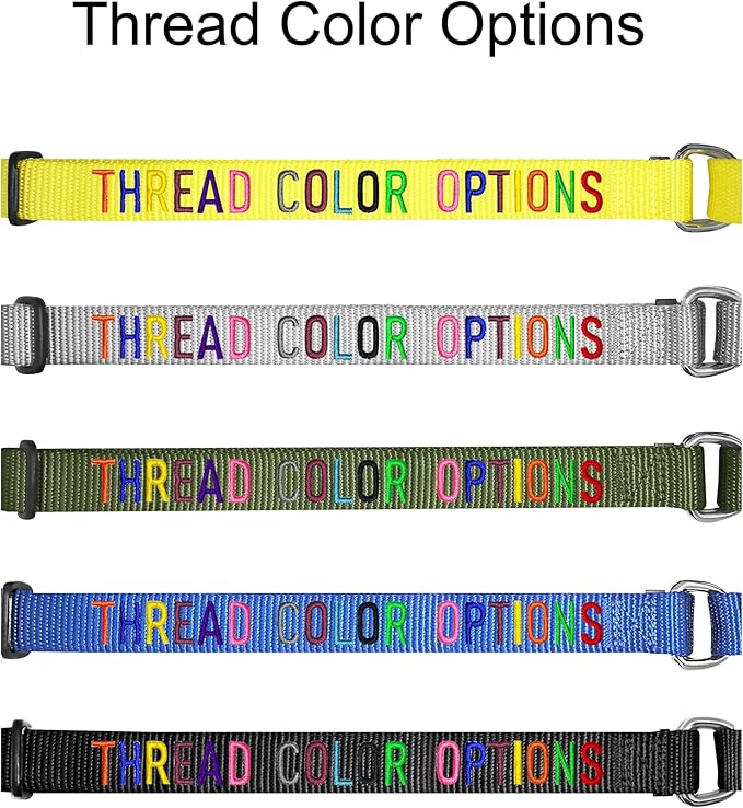 Blueberry Pet Essentials Personalized Martingale Safety Training Dog Collar, Military Green, Large, Adjustable Customized ID Collars for Dogs Embroidered with Pet Name & Phone Number