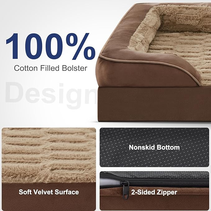 FURTIME Orthopedic Dog Beds for Small Dogs - Waterproof Small Dog Bed, Ultra Comfy Supportive Foam Pet Couch with Removable Washable Cover, Egg Foam Dog & Cat Beds with Nonskid Bottom