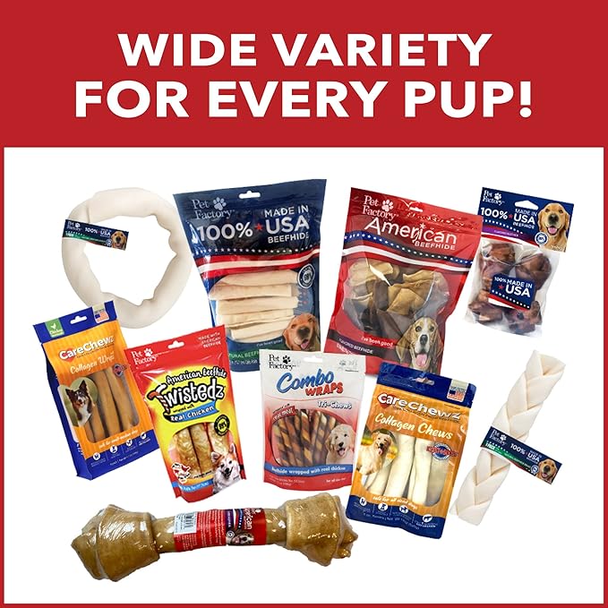 Pet Factory American Beefhide 4-4.5" Rolls Dog Chew Treats - Natural Flavor, 22 Count/1 Pack