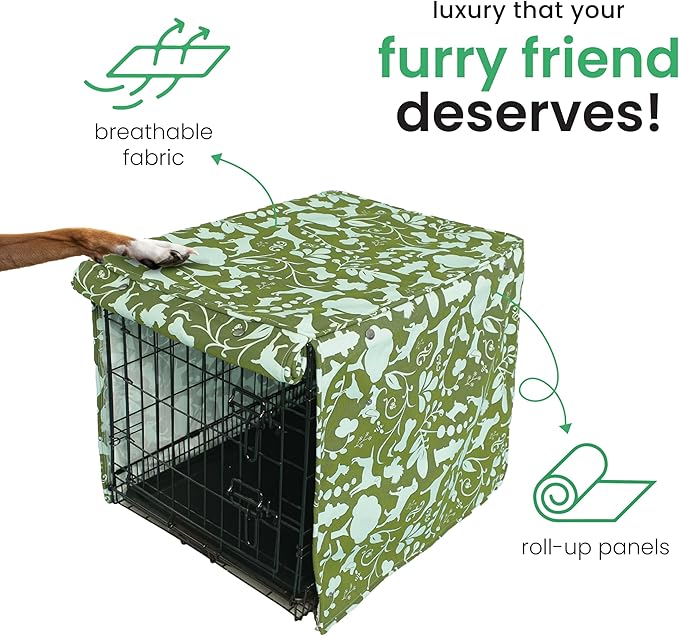 Amarillo by Morning 36-inch Dog Crate Cover, Molly Mutt Large Kennel Cover Measures 36" x 24’" x 27",, Two Panel Doors Roll Up, Made from Machine-Washable 100% Cotton Durable, Breathable & Pre-shrunk