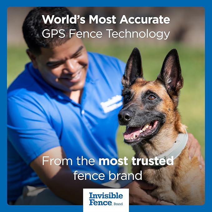 Invisible Fence GPS Dog Fence & Tracking Collar, Wireless Dog Fence & GPS Tracker, Create up to 20 Electric Fences, for Medium & Large Dogs with Neck Sizes 15"-28", Waterproof - Subscription Included