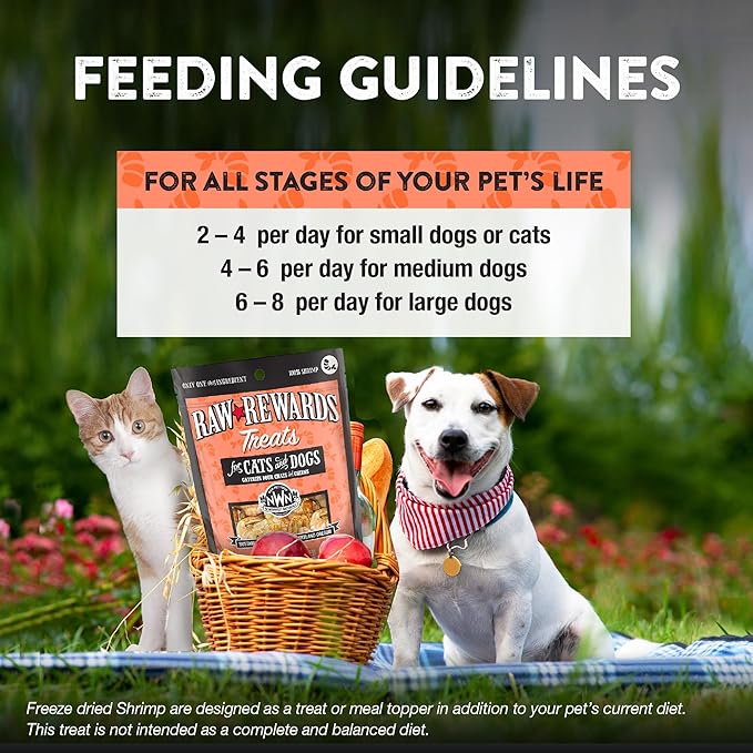 Northwest Naturals Raw Rewards Freeze-Dried Shrimp Treats for Dogs and Cats - Bite-Sized Pieces - Healthy, 1 Ingredient, Human Grade Pet Food, All Natural - 1 Oz (Pack of 3)