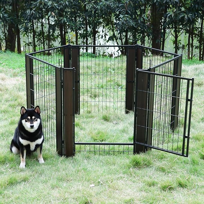 Heavy Duty Dog Playpen 32 Inch Height - Indoor Outdoor Pet Fence Enclosure for Medium and Small Dogs - Foldable Puppy Exercise Pen for Indoor and RV Camping or Yard