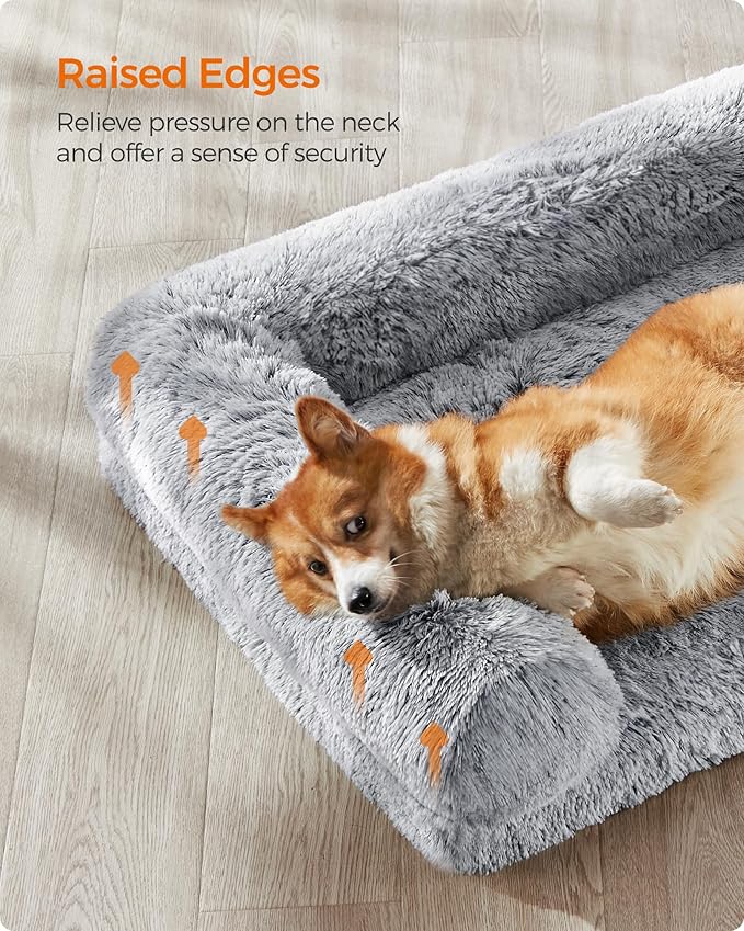 Feandrea Dog Bed, Orthopaedic Dog Sofa Bed for Medium Dogs, Waterproof Ped Bed with Removable Washable Cover, 30 x 23 x 9 Inches, Gray Ombré UPGW231G01