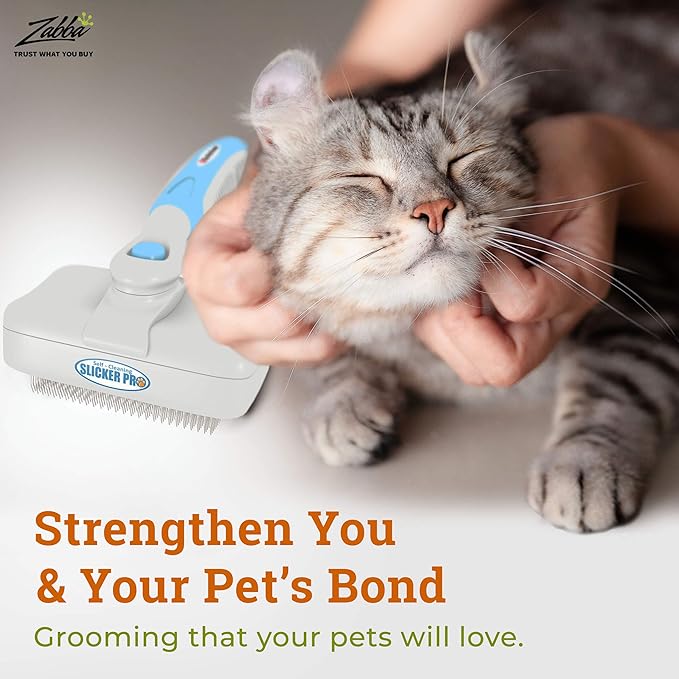 Self Cleaning Dog Brush for Shedding Slicker Brush Cat Long Haired Pet Brush Grooming Deshedding Supplies - Small Pets White