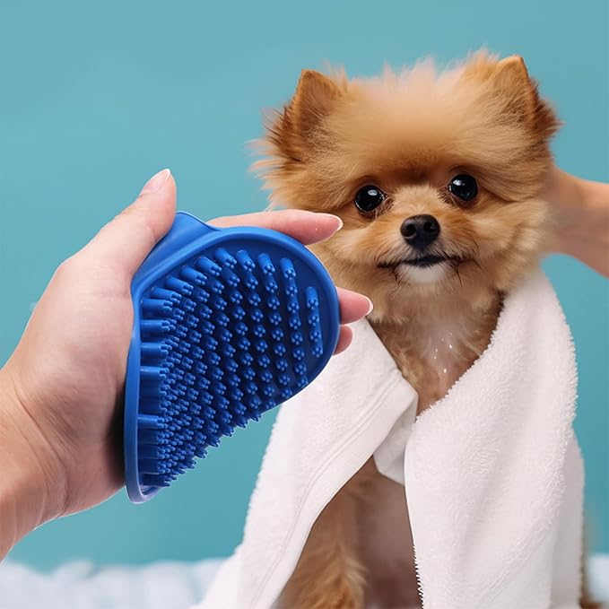 Dog Washing Gloves Brush for Pet: JOANGIHC 3PCS Dogs Shedding Wash Massage Gloves Grooming for Short Long Haired Dogs Cats (Light Yellow)