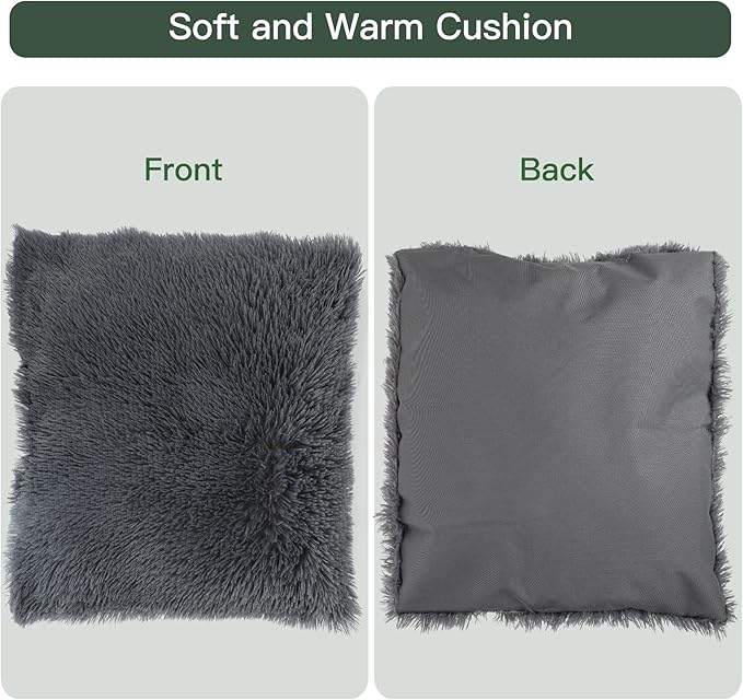 Mini Dog House Soft Indoor with Internal Size 16x14x12in for Chihuahuas, Common-Sized Cat House, Mini Pet House with Soft Cushion, Oxford Fabric, 18x16x18in, Gray