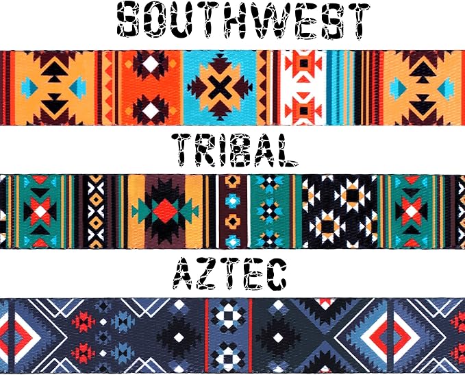 Southwest Dog Collar Tribal Pattern Adjustable Puppy Pet Collars for Small Medium Large Dogs Aztec Print (Tribal, Neck Fit 14"-18")
