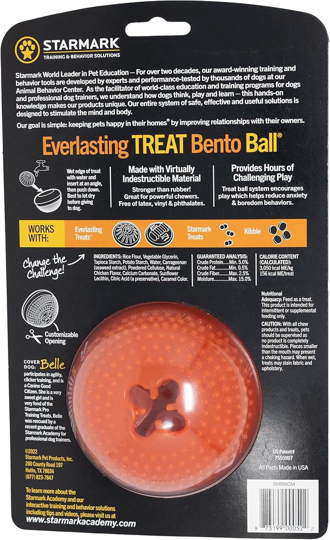 Starmark Everlasting Treat Bento Ball Tough Dog Chew Toy Medium