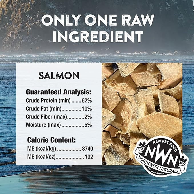 Northwest Naturals Raw Rewards Freeze-Dried Salmon Treats for Dogs and Cats - Bite-Sized Pieces - Healthy, 1 Ingredient, Human Grade Pet Food, All Natural - 2.5 Oz (Pack of 3)