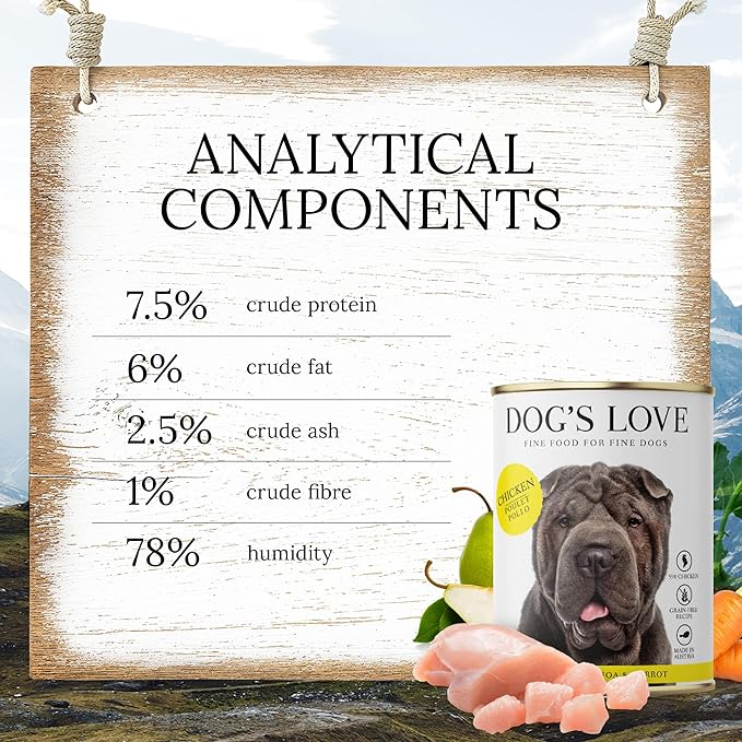 DOG'S LOVE Single Protein, Limited Ingredients, Ethically Sourced, Grain Free Wet Dog Food - Canned Soft Dog Food, Grain Free Dog Food for Your Dog - Premium Can Dog Food | 6 cans (14.1 Oz, Chicken)
