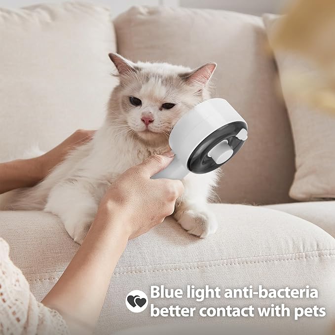 Steam Brush for Cats,3 in 1 Steamy Pet Brush Dog for Shedding for Indoor Cats,Water Brush for Cats Dogs,Spritz Defur Comb for Cats,Pet Grooming Brush Removal Comb with Spray for Cats(White)
