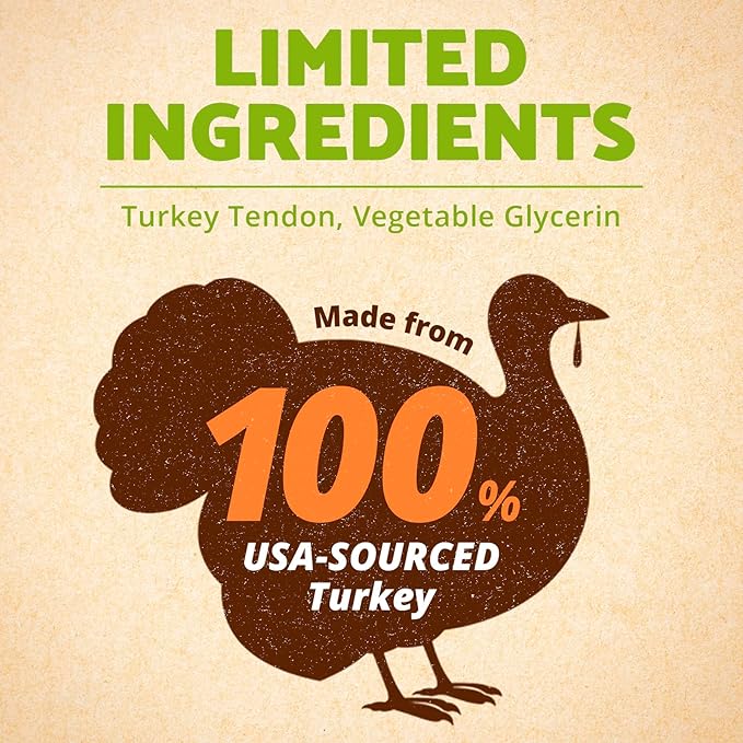 Afreschi Natural Turkey Tendon Lollipop Pack of 4, Dog Treat for Signature Series, All Natural Human Grade Puppy Chew, Turkey Sourced from USA, Rawhide Alternative