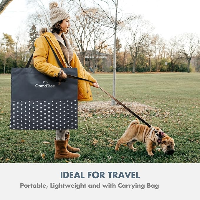 GrandTies Waterproof Dog & Cat Playpen – Foldable Pet Tent for Indoor & Outdoor, Pop-Up Kennel for Puppies, Kittens & Rabbits – Portable Travel Crate with Carrying Case (Starry Night, Large)