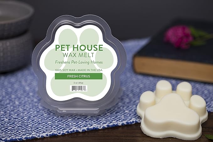 One Fur All Pet House Wax Melts - Fresh Citrus/Ruby Red Grapefruit Pack of 2 - Pet Odor Eliminating Wax Melts - Long-Lasting Scented Wax Melts - Pet-friendly Wax Melts - Natural Wax Melts