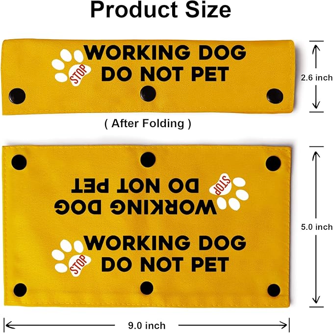 YROVWENQ Do Not Pet Dog Leash Wrap Yellow for Dogs Rope with Message - Hilarious Gift Idea for Pet Birthdays and More (Working Dog Do Not Pet Sleeve)