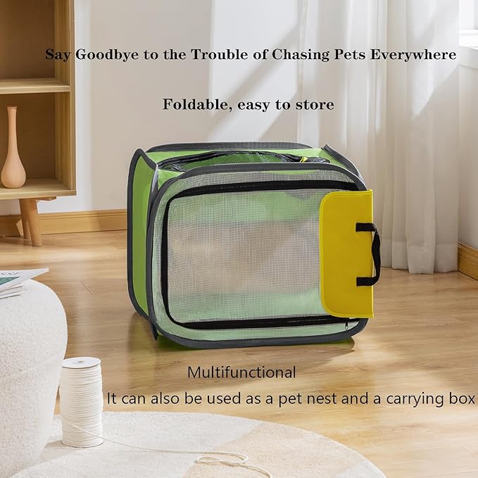 pet k9 Pet Dog Cat Drying Box | Waterproof, Anti-Hair Flying Portable Foldable Room Crate Cage for Small Medium and Large Dogs (Apple Green)