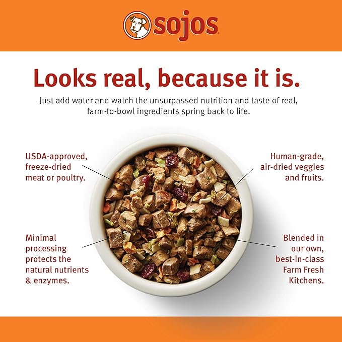 SOJOS Complete Lamb Recipe Dehydrated Dog Food, 1.75 lb, Pink
