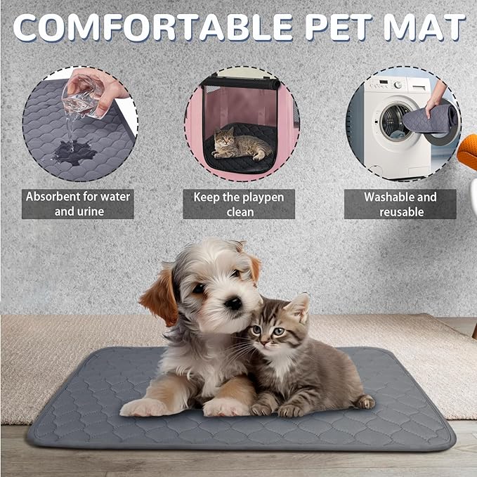 Portable Dog Playpen,Foldable Dog Cat Kennel Tent Cage,Dog Cat Rabbit Crates for Travel Water-Resistant Breathable Shade Cover,Indoor Outdoor Travel Camping Use for Small Puppy Pet Pink L