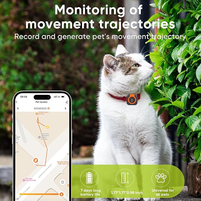 GPS Tracker for Dogs,Cat Tracker GPS Dog Tracker Health Monitoring for GPS Dog Collar Smart GPS Cat Tracker Dog GPS Tracker Pet Tracker for Cats 4G Network Dog Tracker Tag