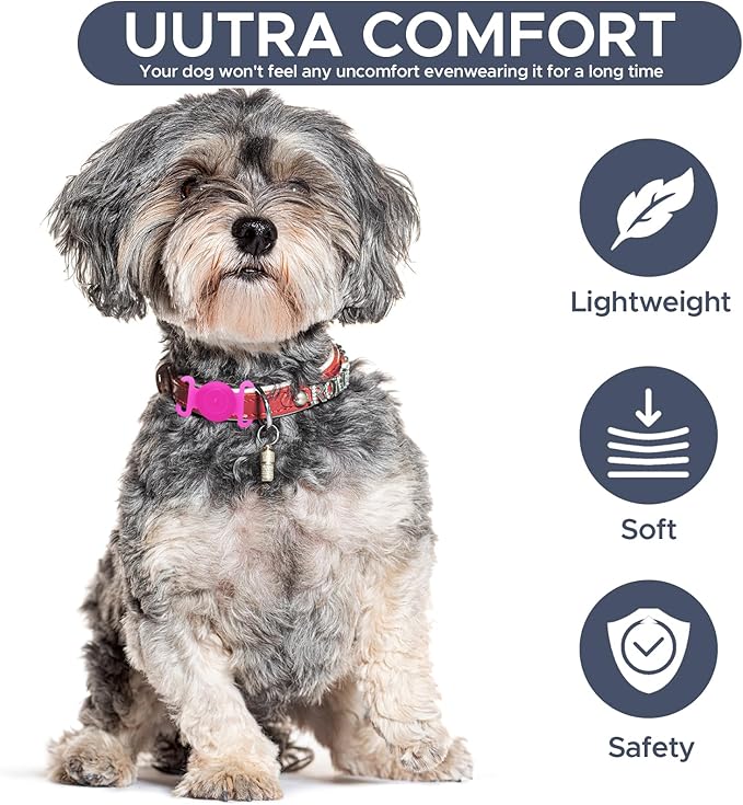 GPS Tracker for Dogs, Mini GPS Cat Tracker, Dog Tracking tag with Holder, No Monthly Fee,Work with Apple Find My(iOS Only),Dog Tracking Device,Anti-Lost,Finder Tag for Vehicles/Pets/Kids/Items (YPink)