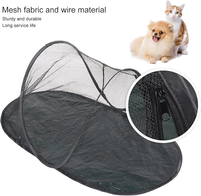 Asixxsix Pet Playpen, Outdoor Foldable Portable Cat Tent Spacious Space Pet Enclosure Tent with Storage Bag for Cats Dogs in Deck, Patio, Camping, Travel, Breathable Mesh Designe