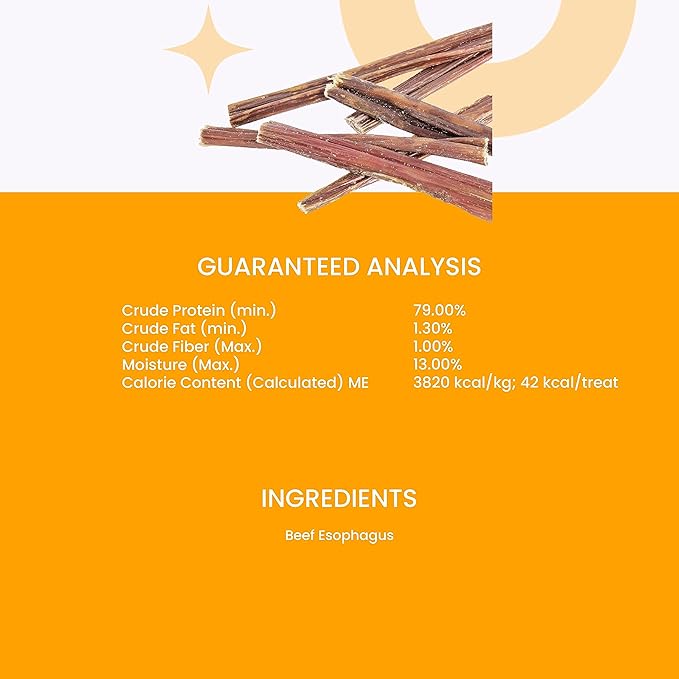 I and love and you Good Golly Gullet Stix - Beef - Rawhide Alternative, Single Ingredient, Free Range Grass Fed Beef, 6in, 48ct