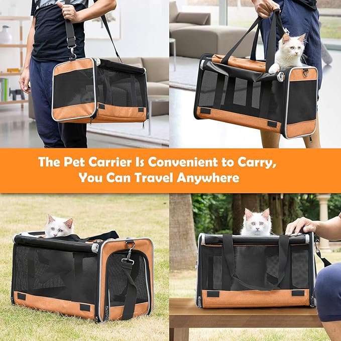 Dog Carry Bag for Puppy Pet Soft-Shell Portable Kennel Crate for 0-15 lbs Foldable Pomeranian Travel Cage Tea Cup Yorkie Carrier Purse Indoor Carrying Case Dog Supply Melon Tiny Dog Melon