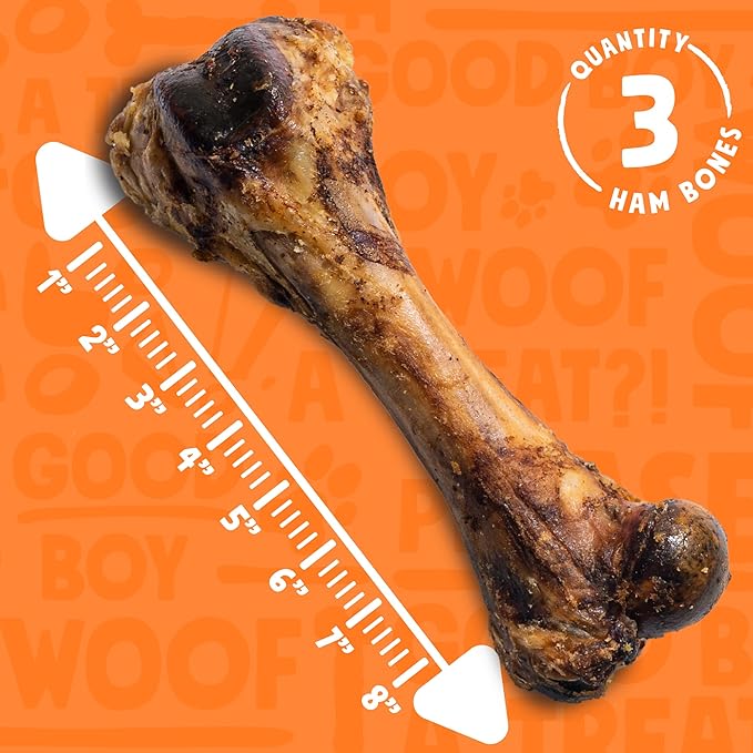 Ham Femur Bone for Dogs | Savory Dog Chew Bones | Single Ingredient, Healthy Dog Bones for Dogs (3 Pack)