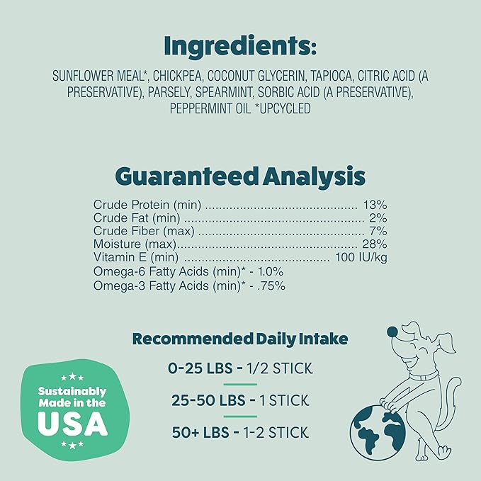 Shameless Pets Dental Chews for Dogs, Mighty Mint Dental Sticks, Healthy Treats for Teeth Cleaning & Fresh Breath - Free from Grain, Corn, & Soy for Small Dogs, 7.2 Ounce Bag
