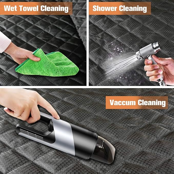 PETICON Waterproof Scratchproof Pet Bench Seat Covers for Cars, Trucks, SUVs, Nonslip Durable Back Seat Cover for Dogs, Washable Backseat Protection, Black