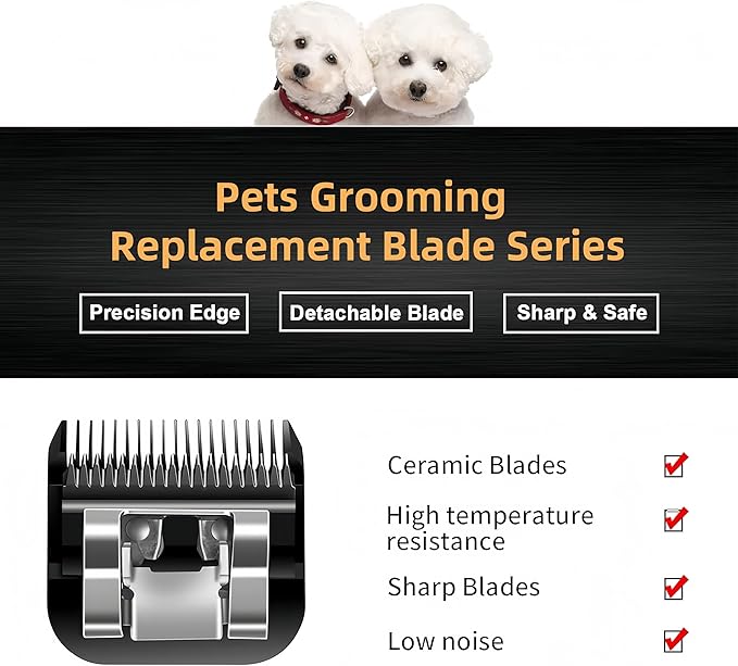 #10 Dog & Cat Clipper Blade: Titanium Coated SK2 Steel, Universal Fit for Andis, Oster, Wahl - 1/16" Cut for Precise Trims