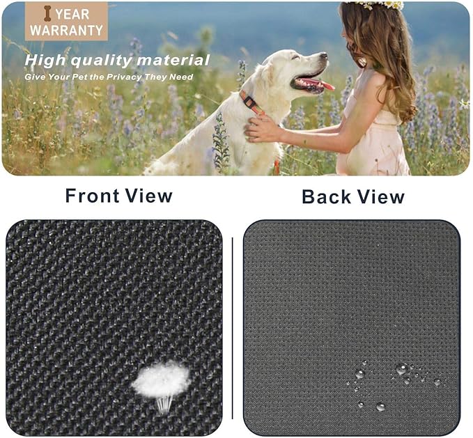 HiCaptain Folding Metal Dog Crate Cover for 30 Inch Wire Pet Cage (Black)