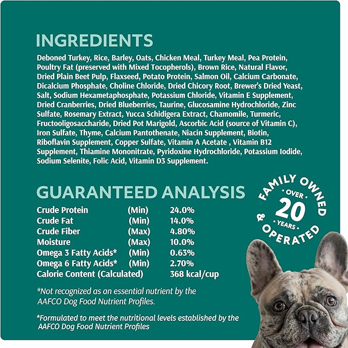 OPtimeal Dry Dog Food for Medium Dogs - Proudly Ukrainian - Dog Food Dry Recipe with High-Protein to Support Healthy Digestion for Medium Breeds (3.3 lbs, Turkey & Rice)