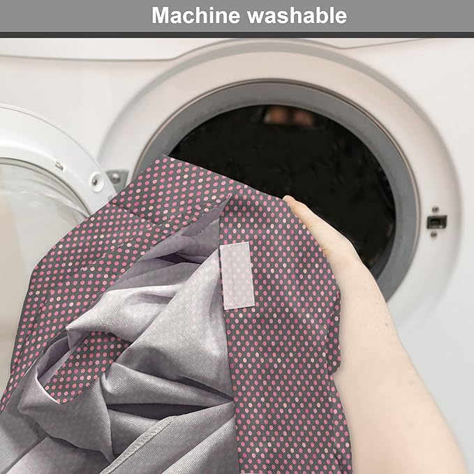 Lunarable Dusty Rose Dog Crate Cover, Retro Polka Dots Pattern in Pink Colors Spotted Texture Image, Easy to Use Pet Kennel Cover for Cats & Medium Dogs, 24 Inch, Pink Peach Charcoal Grey