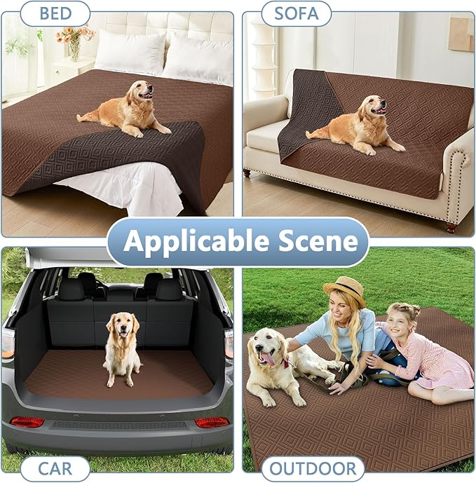 hyha Waterproof Dog Blanket, Soft Dog Bed Cover Pet Blankets, Waterproof Sofa Couch Cover for Dogs Washable, Reversible Pet Couch Covers for Sofa Furniture (30x53 Inch, Brown/Chocolate)