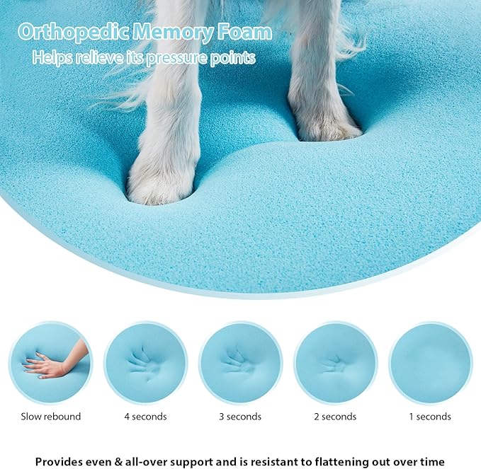 Orthopedic Dog Beds for Large Sized Dog - Waterproof Memory Foam Large Dog Bed, Washable Big Pet Beds with Removable Cover & Non-Slip Bottom (L, Grey)